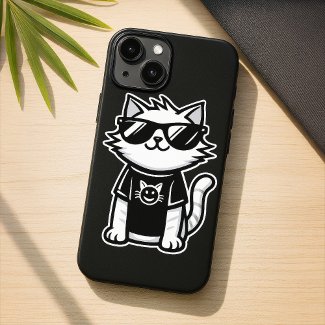 Worlds Coolest Cat with Sunglasses Black