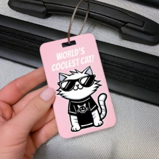 Worlds Coolest Cat with Sunglasses Blue