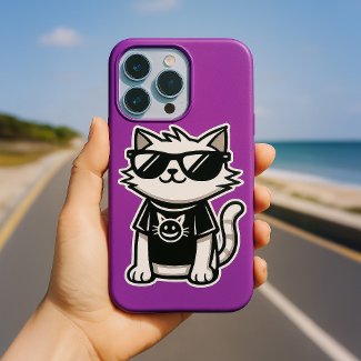 Worlds Coolest Cat with Sunglasses Purple