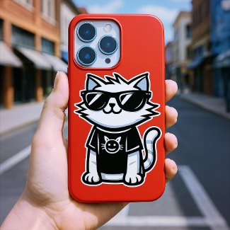 Worlds Coolest Cat with Sunglasses Red