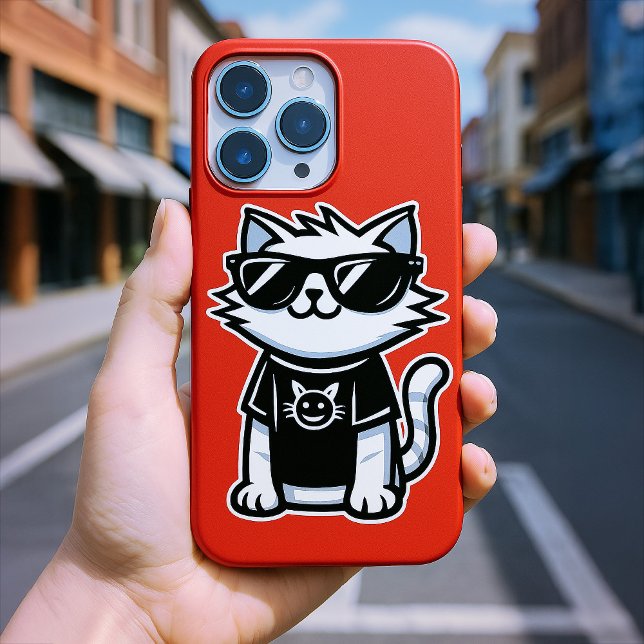 Worlds Coolest Cat with Sunglasses Red Case-Mate iPhone Case (Creator Uploaded)