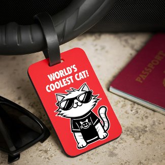 Worlds Coolest Cat with Sunglasses Red