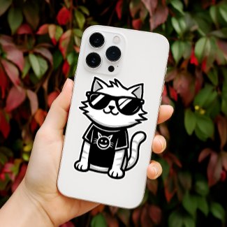 Worlds Coolest Cat with Sunglasses White