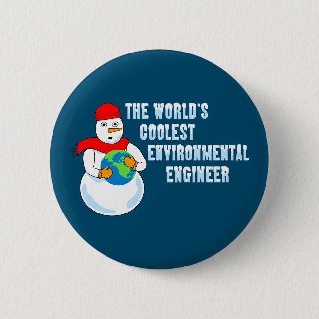 World's Coolest Environmental Engineer 6 Cm Round Badge (Front)
