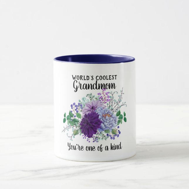 Worlds Coolest GRANDMOM - One of a Kind Flowers Mug (Center)
