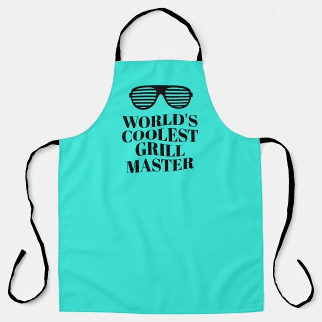 World's Coolest Grill Master fun BBQ apron for men (Front)