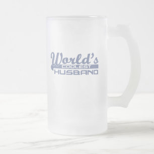 World's Coolest Husband Frosted Glass Beer Mug