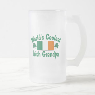 World's Coolest Irish Grandpa Frosted Glass Beer Mug
