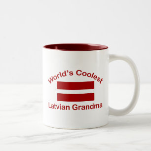 World's Coolest Latvian Grandma Two-Tone Coffee Mug