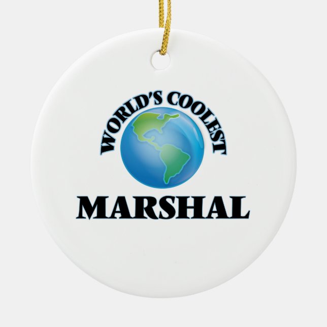 World's coolest Marshal Ceramic Tree Decoration (Front)