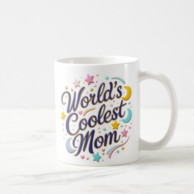World's Coolest Mum – Cute & Colourful 15oz Mug  (Right)