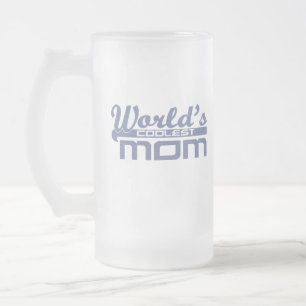 World's Coolest Mum Frosted Glass Beer Mug