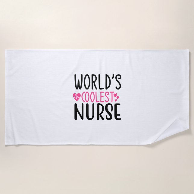 World's Coolest Nurse Beach Towel (Front)