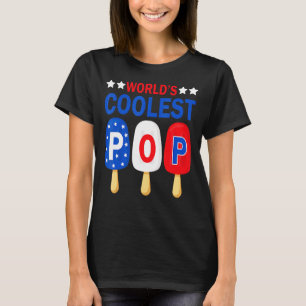World's Coolest Pop Grandpa Usa Flag Ice Cream Fat T-Shirt