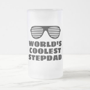 World's Coolest StepDad Frosted Glass Beer Mug