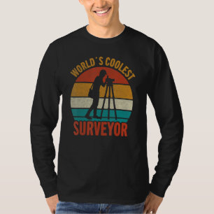 Worlds Coolest Surveyor Surveying Retro Style Car T-Shirt