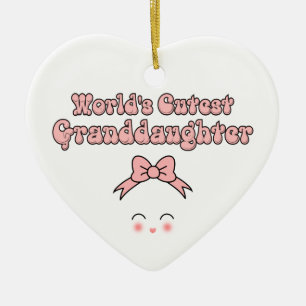 World's Cutest Granddaughter Ceramic Tree Decoration