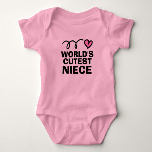 World's Cutest Niece cute pink baby girl bodysuit