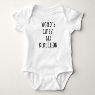World's Cutest Tax Deduction Funny Baby Reveal Bodysuit