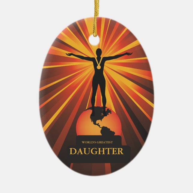 Worlds Daughter Trophy Award Ornament (Front)