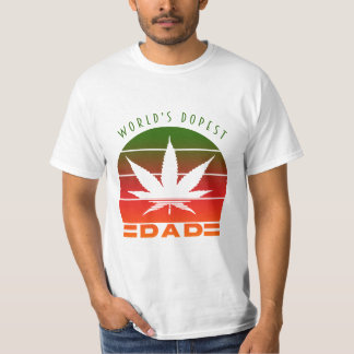 World's Dopest Dad Weed Funny Vintage Father's Day T-Shirt
