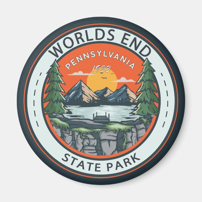 Worlds End State Park Pennsylvania Badge Magnet (Front)