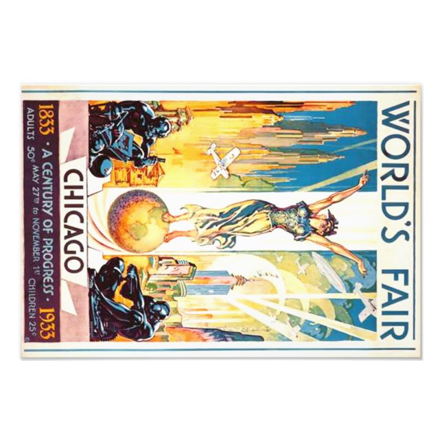 Worlds Fair Chicago 1933 Advertisement Poster (Front)