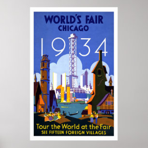 "World's Fair, Chicago 1934" Vintage Poster