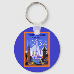 World's Fair Chicago 1934 ~ Vintage Travel Key Ring