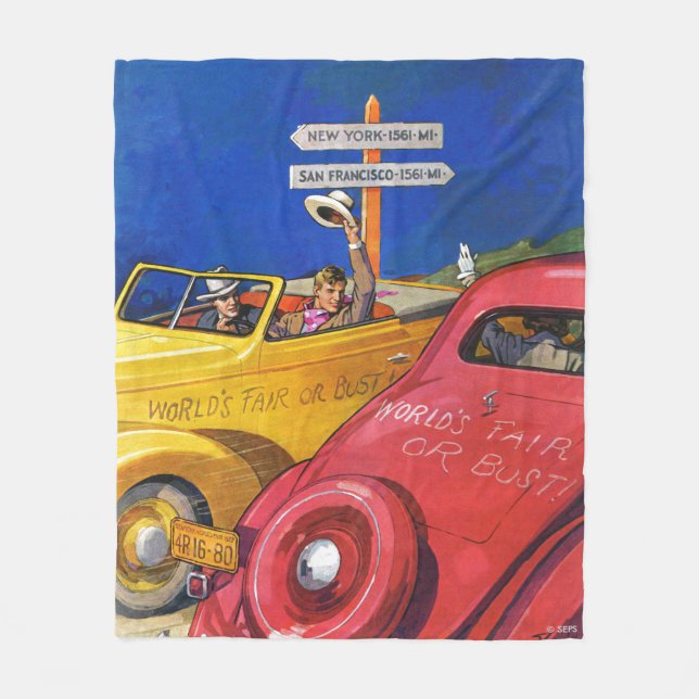 World's Fair or Bust Fleece Blanket (Front)