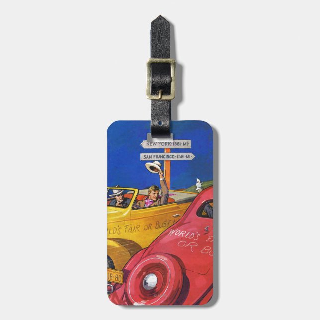 World's Fair or Bust Luggage Tag (Front Vertical)