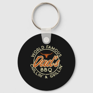 Worlds Famous Dads Bbq Grillin Barbecue Fathers Da Key Ring