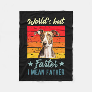 World's farter mean father italian greyhound dog fleece blanket