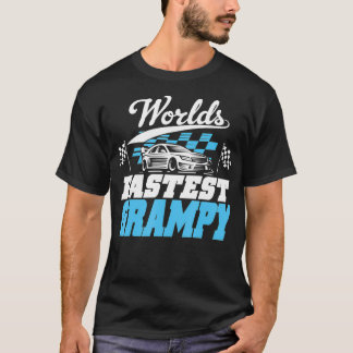 Worlds Fastest Grampy Race Chequered Flag  T-Shirt