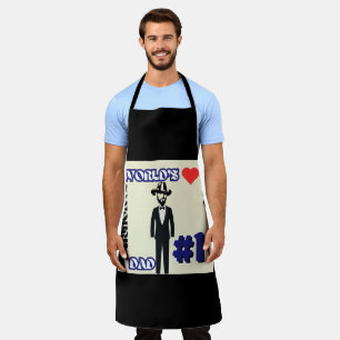 World's Favourite Dad #1 Black Adult Apron