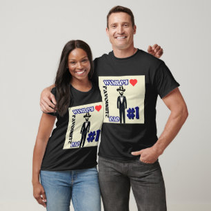 World's Favourite Dad #1 Black Short-Sleeve T-Shirt