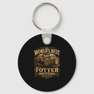 Worlds fotter funny otter backyard dad pun key ring