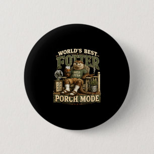 Worlds fotter porch mode funny otter dad pun 6 cm round badge