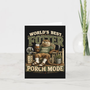 Worlds fotter porch mode funny otter dad pun card