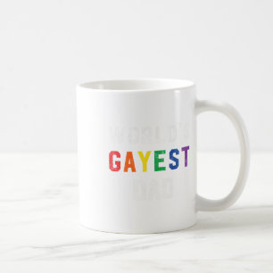 Worlds Gayest Dad Cute Gay Pride Lgbt Fathers Day  Coffee Mug