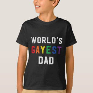 Worlds Gayest Dad Cute Gay Pride Lgbt Fathers Day T-Shirt