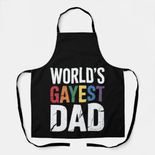 World's Gayest Dad LGBTQ Gay Pride Ally Rainbow Apron