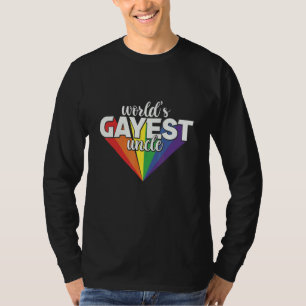 World's Gayest Uncle Lgbt Pride Guncle Proud Gay T-Shirt
