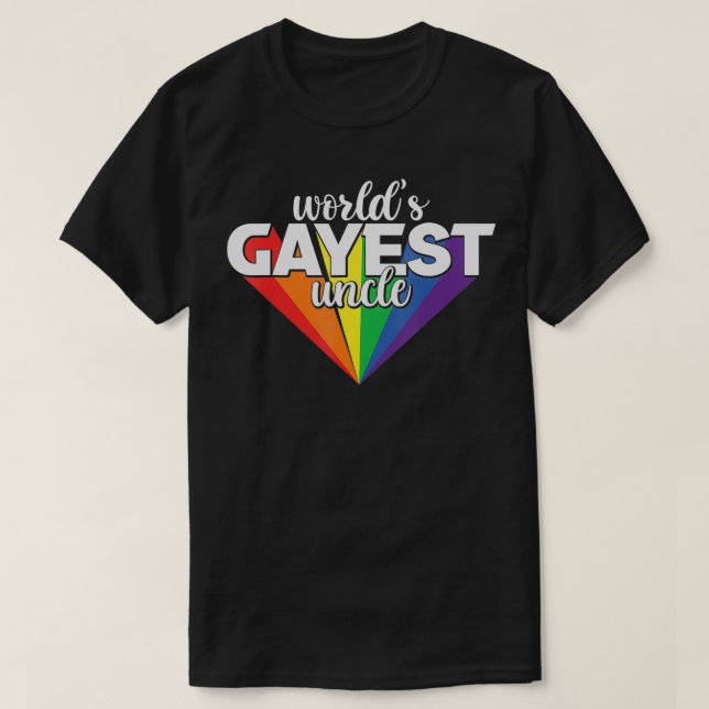 Worlds Gayest Uncle LGBT Pride Guncle Proud Gay Un T-Shirt (Design Front)