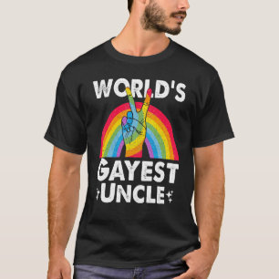 Worlds Gayest Uncle Proud Papa Gay Pride Month Rai T-Shirt