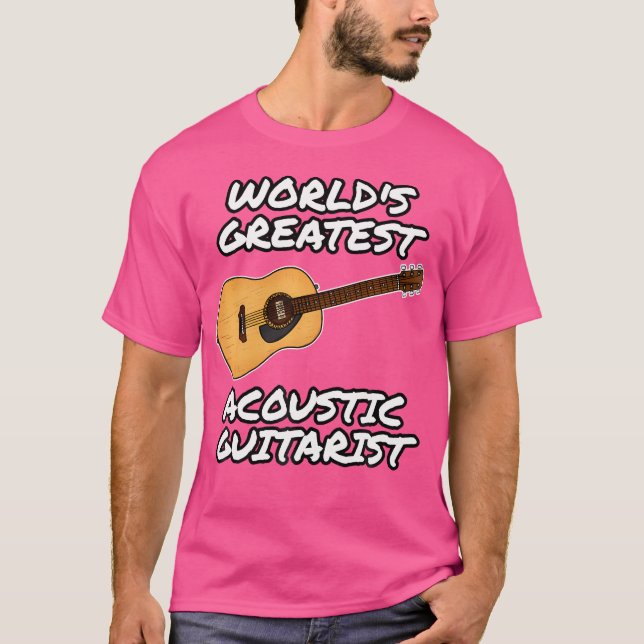 World'S Greatest Acoustic Guitarist Guitar Teacher T-Shirt (Front)