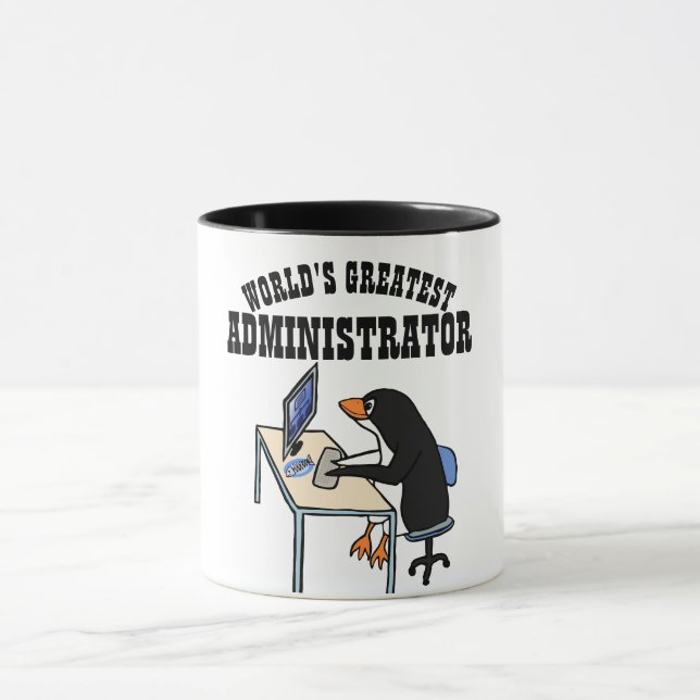 Worlds Greatest ADMINISTRATOR ADMIN Gifts Penguin Mug (Center)
