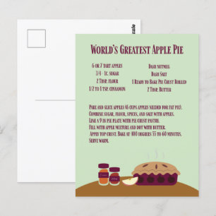 World's Greatest Apple Pie Recipe Postcard