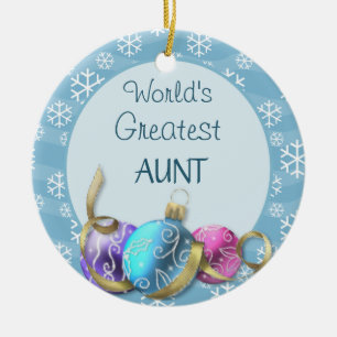 World's Greatest Aunt Christmas Ornament
