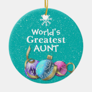 World's Greatest Aunt Christmas Ornament